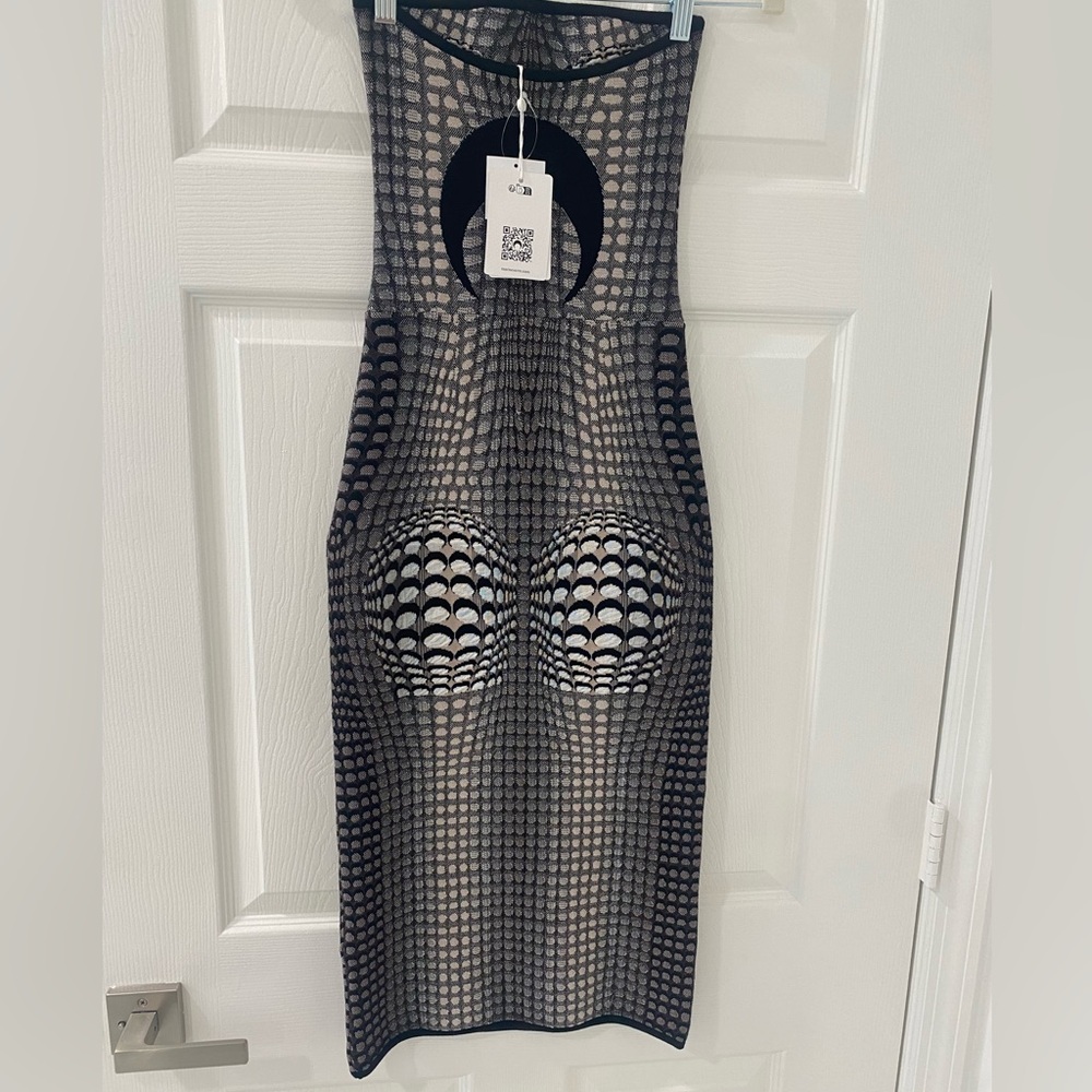 Marine Serre Jacquard Strapless Dress - Picture 5 of 8